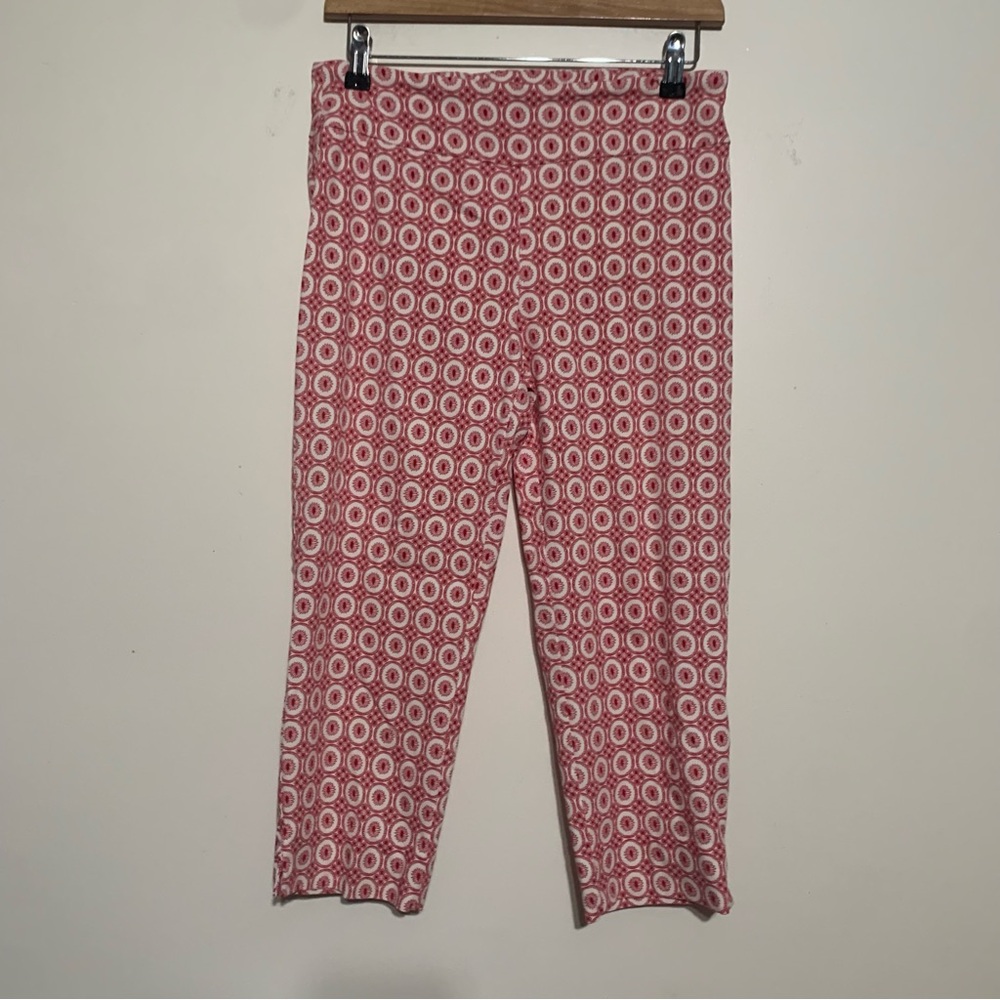 Zac & Rachel Red & White Women's Stretchy Capris Pants Size 8